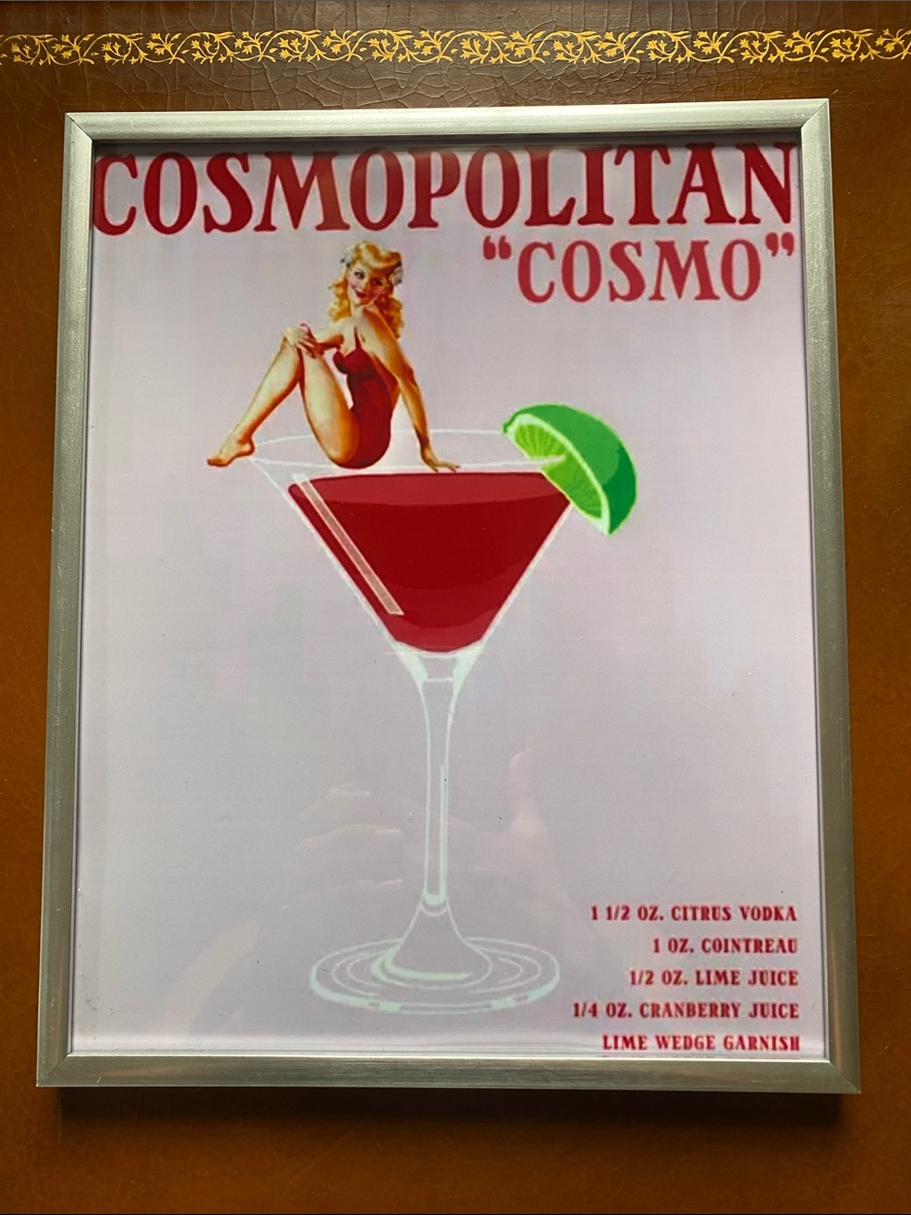 Cosmopolitan 'Cosmo' Cocktail Art Poster - Red & Green